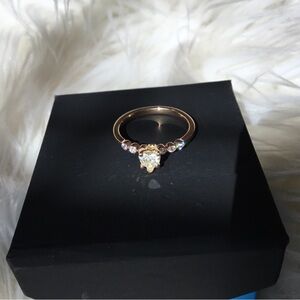 Vintage 14K Rose Gold Diamond Heart Ring